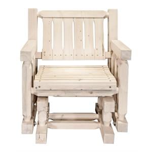 Pemberly Row 19&quot Contemporary Transitional Wood Glider in Natural