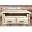 Pemberly Row 2 Drawers Transitional Wood Coffee Table in Natural