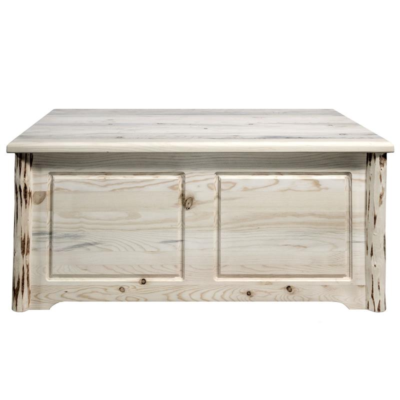 Pemberly Row 2 Drawers Transitional Wood Coffee Table in Natural