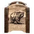Pemberly Row Transitional Wood Magazine Rack with Bear Design in Brown