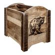 Pemberly Row Transitional Wood Magazine Rack with Bear Design in Brown