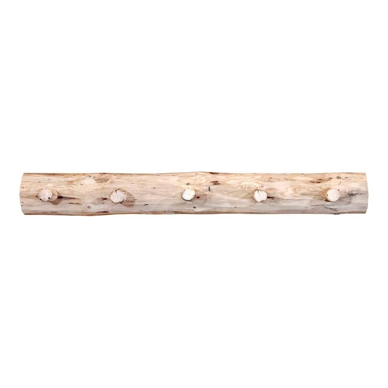 Pemberly Row 3ft Hand-Crafted Transitional Wood Coat Rack in Natural