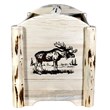 Pemberly Row Wood Magazine Rack with Engraved Moose Design in Natural
