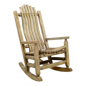 Pemberly Row 19&quot Exterior Transitional Wood Adult Rocker in Brown