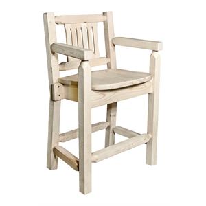 Pemberly Row 24&quot Transitional Wood Captain's Barstool in Natural