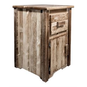 Pemberly Row Handcrafted Wood End Table with Drawer in Brown