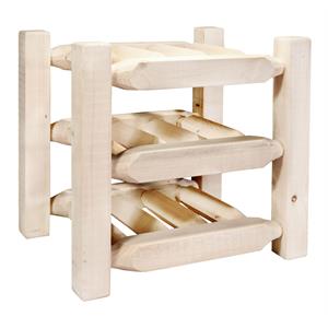 Pemberly Row Transitional Wood Countertop Wine Rack in Natural
