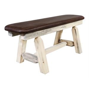 Pemberly Row 45&quot Hand-Crafted Wood Plank Style Bench in Natural