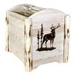 Pemberly Row Wood Magazine Rack with Engraved Elk Design in Natural