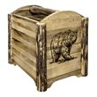 Pemberly Row Transitional Hand-Crafted Wood Magazine Rack in Brown