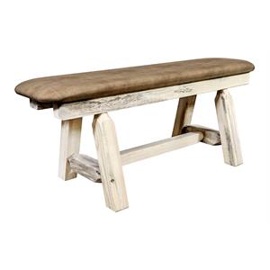 Pemberly Row 45&quot Transitional Wood Plank Style Bench in Natural