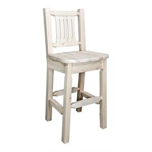 Pemberly Row Transitional 24&quot Counter Height Wood Barstool in Natural