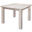 Pemberly Row Transitional Square 4 Post Wood Dining Table in Natural
