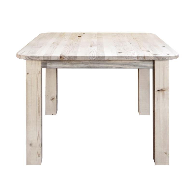 Pemberly Row Transitional Square 4 Post Wood Dining Table in Natural