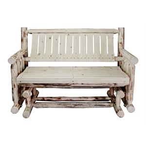 Pemberly Row 19&quot Hand-Crafted Transitional Wood Glider in Natural