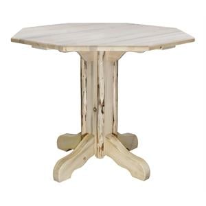 Pemberly Row Handcrafted Transitional Wood Pub Table in Natural
