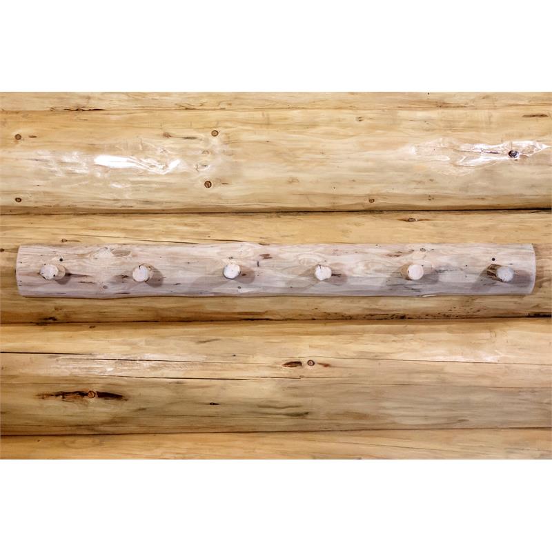 Pemberly Row 4ft Handcrafted Transitional Wood Coat Rack in Natural