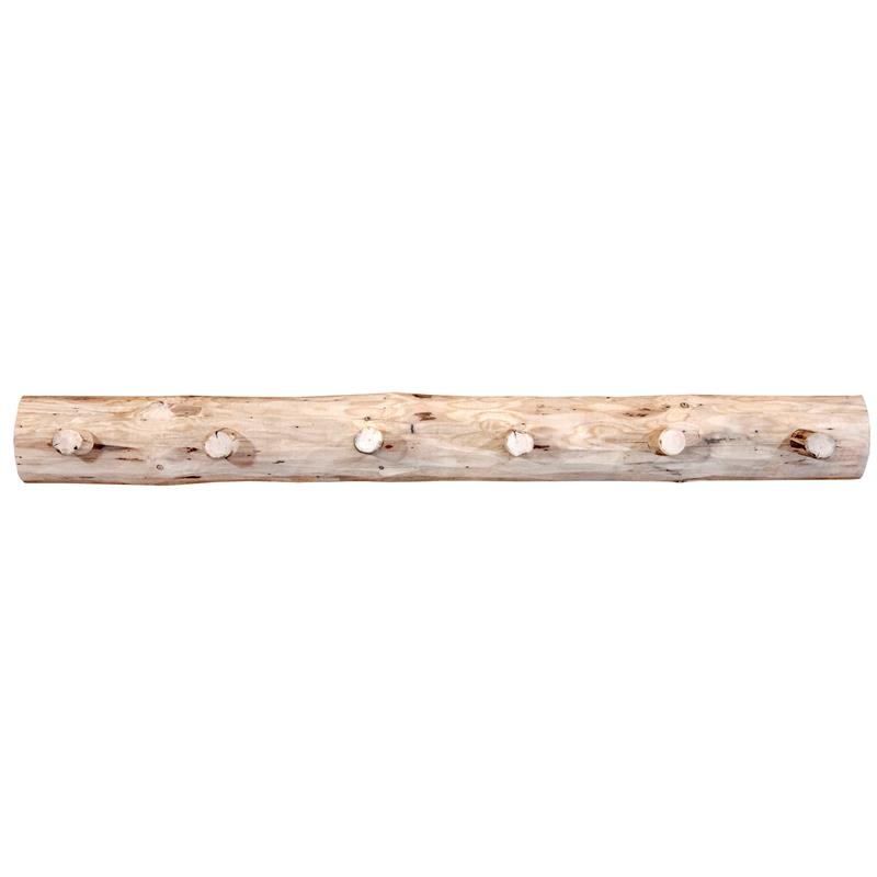 Pemberly Row 4ft Handcrafted Transitional Wood Coat Rack in Natural