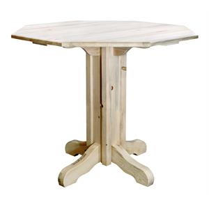 Pemberly Row Transitional Handcrafted Wood Pub Table in Natural