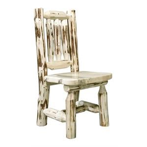 Pemberly Row 12&quot Hand-Crafted Transitional Wood Child's Chair in Natural