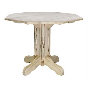 Pemberly Row Handcrafted Counter Height Wood Pub Table in Natural