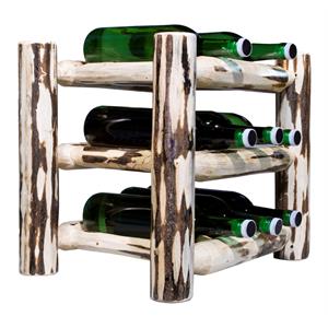 Pemberly Row Transitional Wood Countertop Wine Rack in Natural