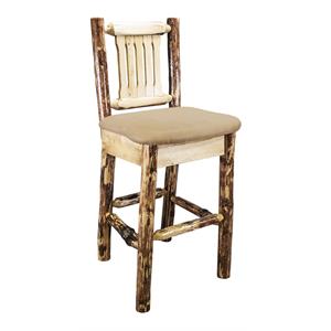 Pemberly Row Modern Transitional 24&quot Upholstery Barstool in Brown