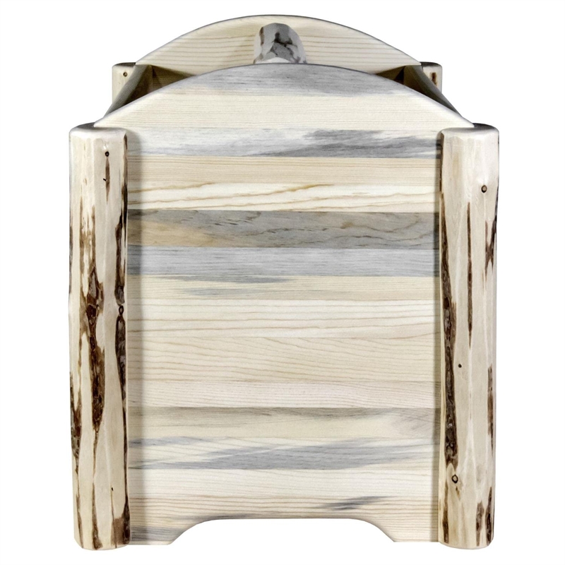 Pemberly Row Handcrafted Transitional Wood Magazine Rack in Natural