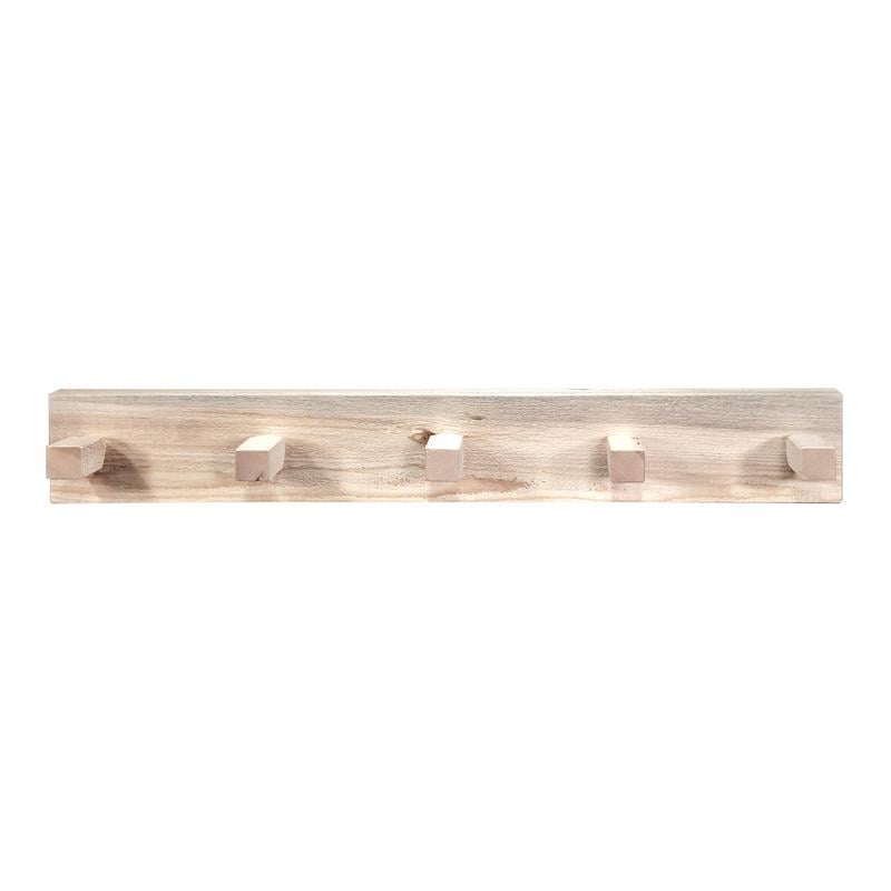 Pemberly Row Transitional 3ft Handcrafted Wood Coat Rack in Natural