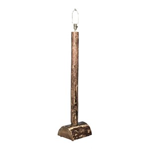 Pemberly Row Contemporary Transitional Wood Floor Lamp in Brown