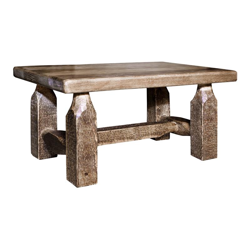 Pemberly Row Contemporary Transitional Wood Footstool in Brown