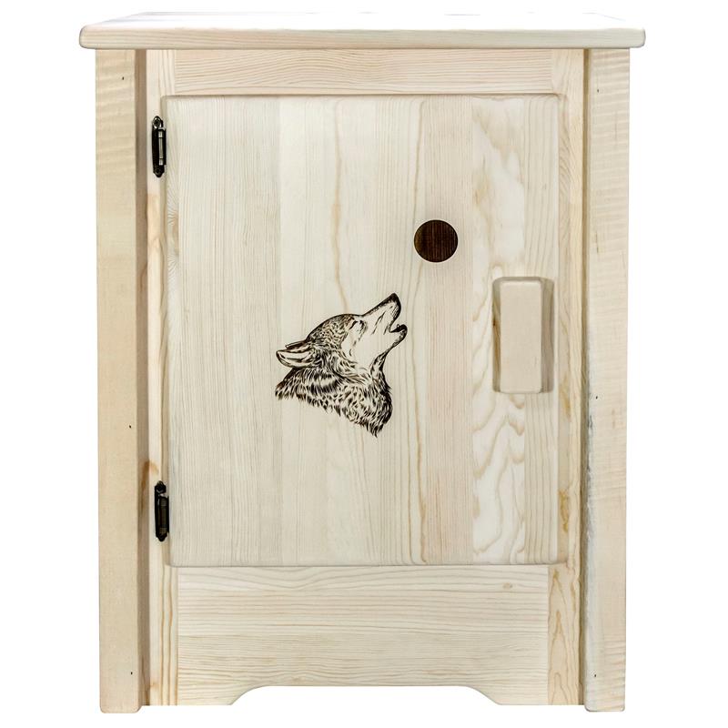 Pemberly Row Wood Accent Cabinet with Left Hinged in Natural