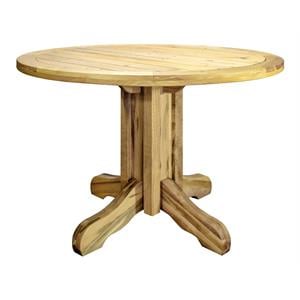 Pemberly Row Contemporary Transitional Wood Patio Table in Gold