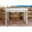 Pemberly Row Handcrafted Transitional Wood Writing Desk in Natural