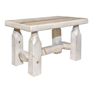 Pemberly Row Contemporary Transitional Wood Ottoman in Natural