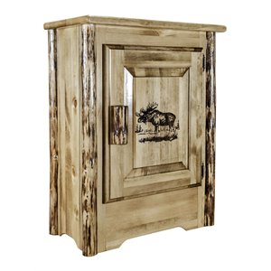 Pemberly Row Farmhouse / Country Transitional Wood Accent Cabinet in Brown
