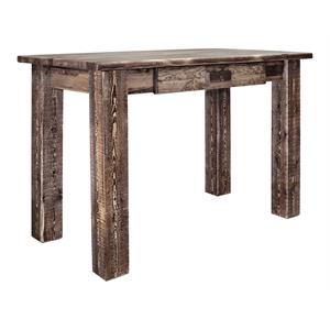 Pemberly Row Contemporary Transitional Wood Writing Desk in Brown
