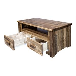 Pemberly Row 2 Drawers Entertainment Center in Brown Lacquered