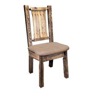 Pemberly Row Modern Transitional Solid Wood Side Chair in Brown