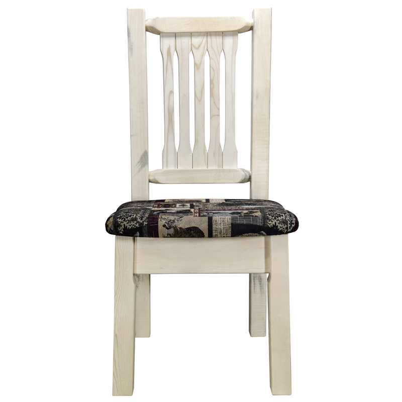 Pemberly Row Handcrafted Transitional Wood Side Chair in Natural