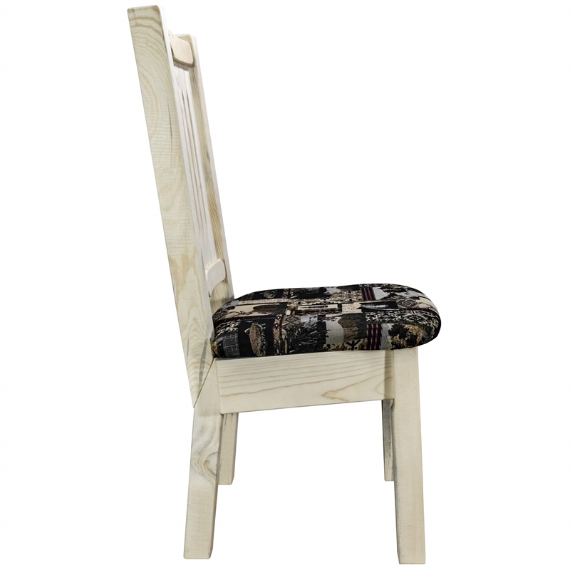Pemberly Row Handcrafted Transitional Wood Side Chair in Natural