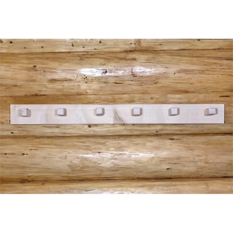 Pemberly Row Transitional 4ft Handcrafted Wood Coat Rack in Natural