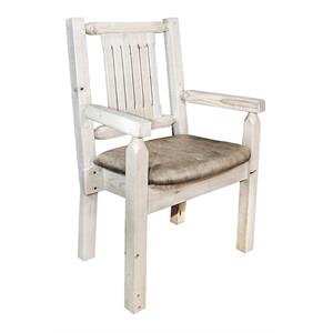 Pemberly Row Transitional Handcrafted Wood Captain's Chair in Natural