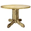 Pemberly Row Handcrafted Transitional Wood Patio Table in Gold