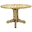 Pemberly Row Handcrafted Transitional Wood Patio Table in Gold