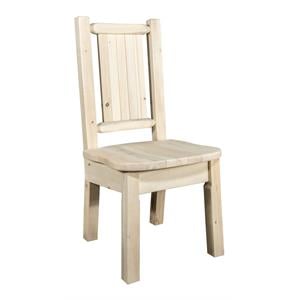 Pemberly Row Transitional Wood Side Chair with Moose Design in Natural