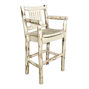 Pemberly Row 24&quot Counter Height Captain's Barstool in Natural