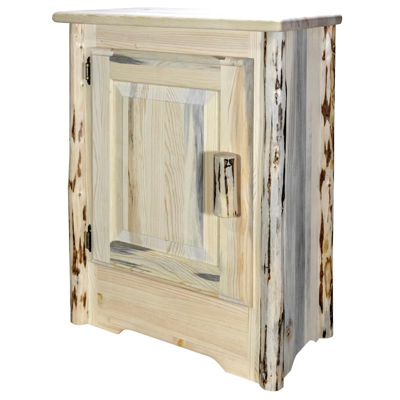 Pemberly Row Left Hinged Transitional Wood Accent Cabinet in Natural