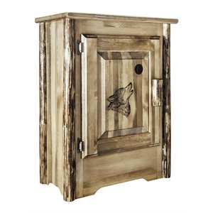 Pemberly Row Farmhouse / Country Wood Accent Cabinet in Brown