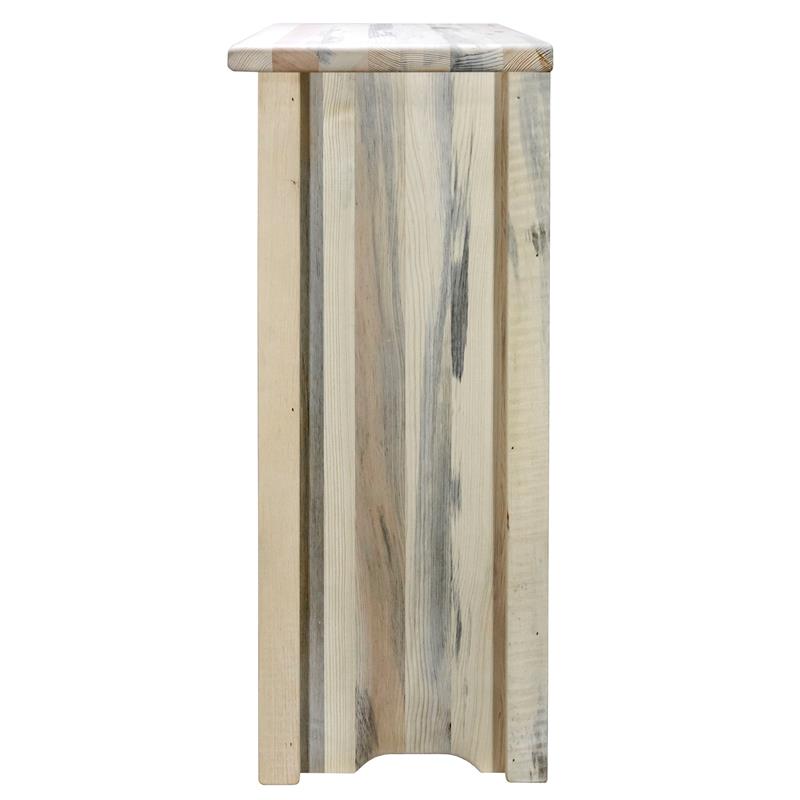 Pemberly Row Wood Accent Cabinet with Engraved Bronc in Natural